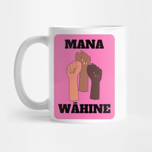 mana wāhine strong woman hands pink design Mug